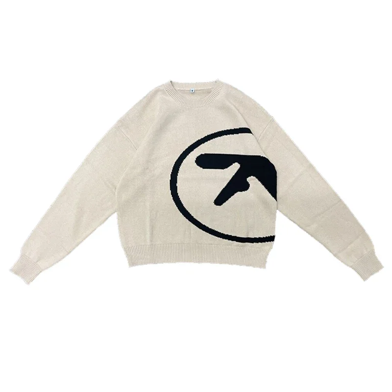 Women\'s Sweater Aphex Twin Knit Y2k Autumn Pullover Long Sleeve Tops Vintage Knitwears Jumper Streetwear Korean Female Clothing