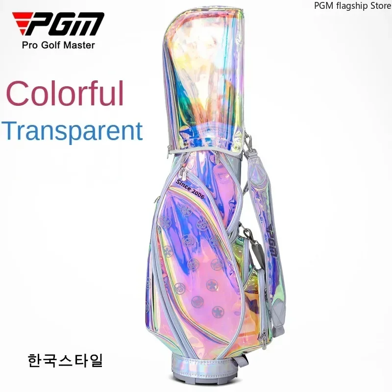 PGM Golf Women's Bag TPU Waterproof Korean Style Colorful Laser Transparent Golf Bag Travel Bag QB125