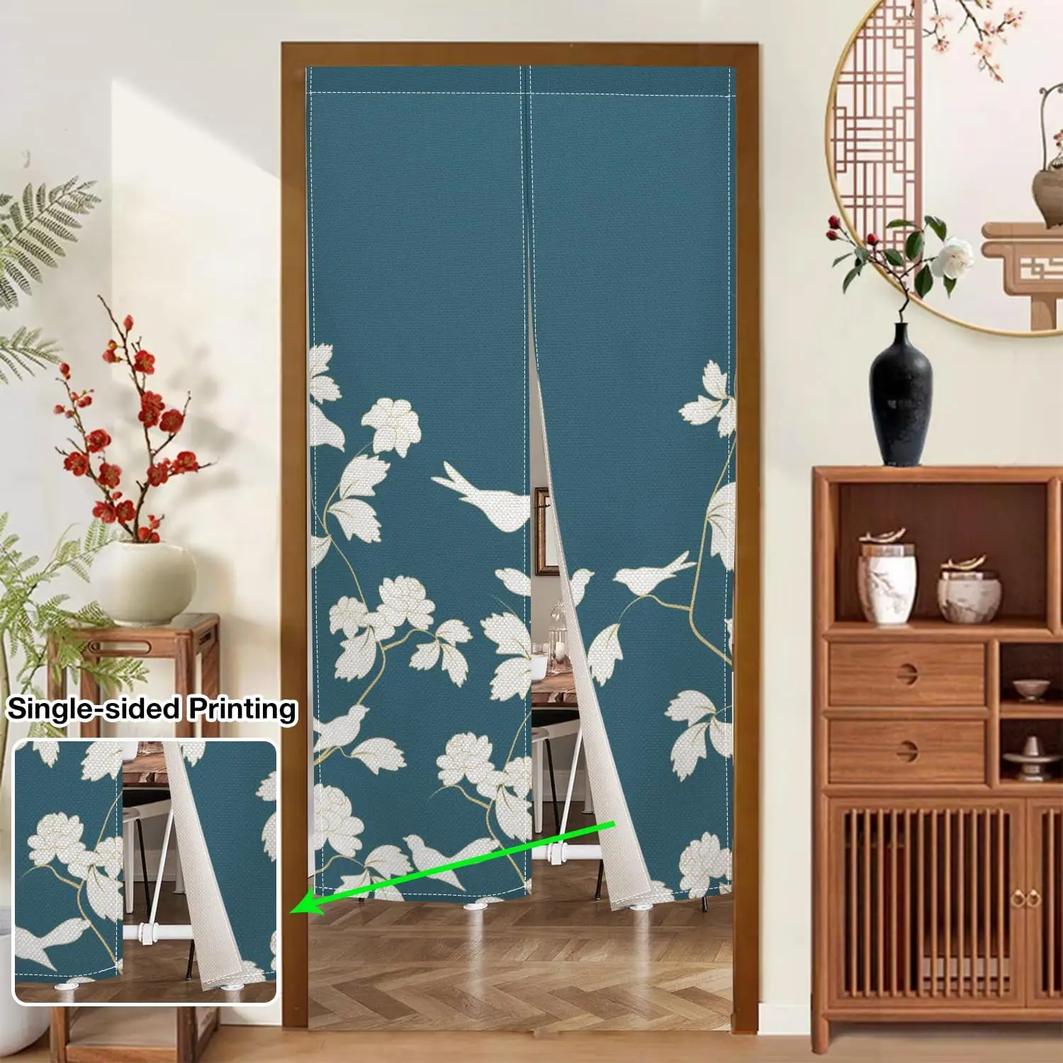 Japanese Noren Doorway Curtain Long Style Door Curtain Tapestry Chinese Printing Feng Shui Window Treatment for Hanging Room