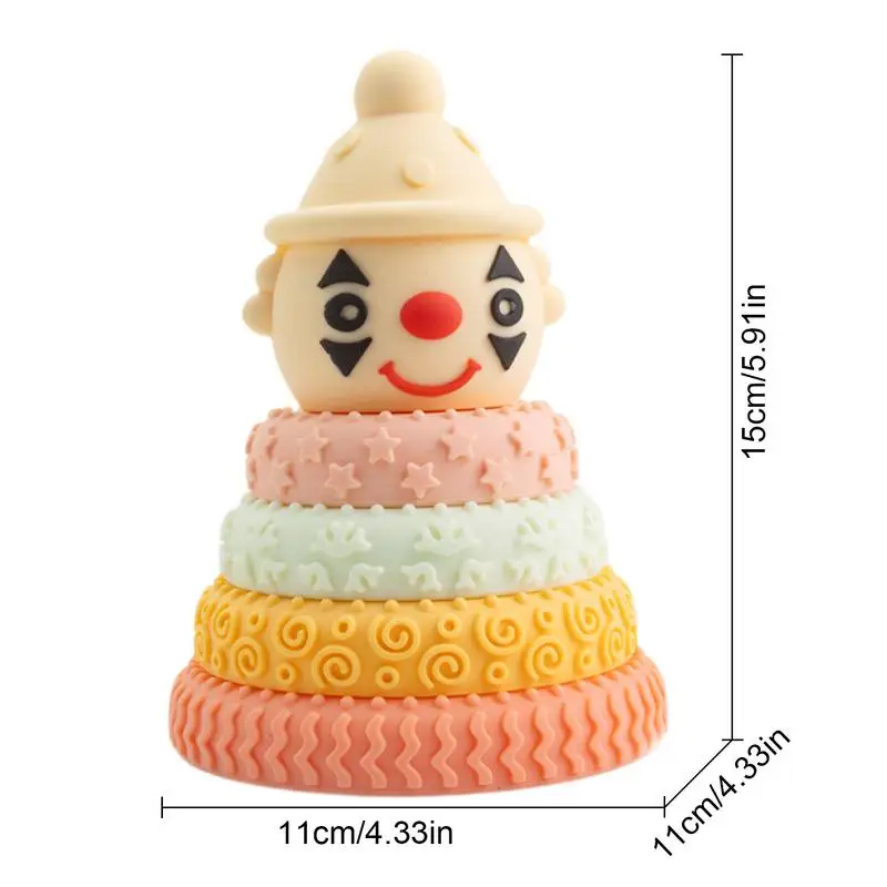 Ring Stacker Toy Colorful Stacking Toys Clown Design Toys To Develop Fine Motor Skills Preschool Learning Toy Educational Toy