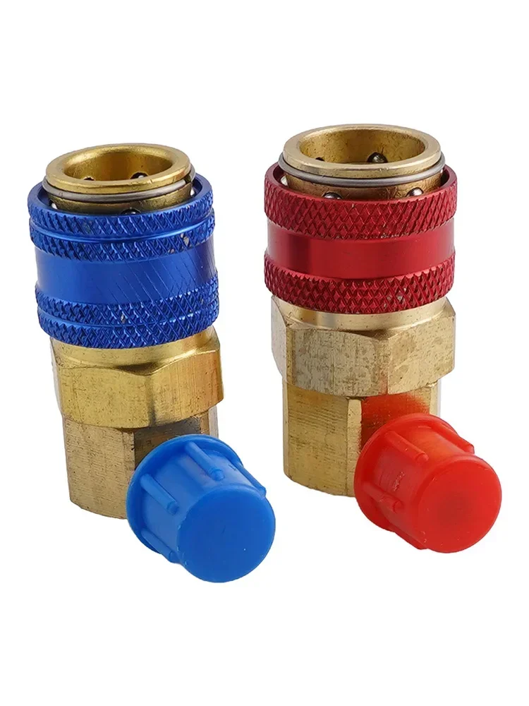 

Adapter Coupler Quick Connector HVAC Maintenance 90-degree Design A/C Alloy Auto Color Coded Efficient Operation