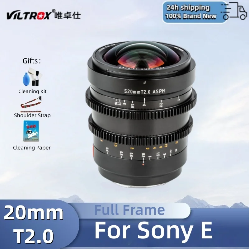 

Полнокадровый широкоугольный объектив VILTROX 20 мм T2.0 с ручной фокусировкой для камеры Sony E Mount A7 A7C2 A7CR A1 A9 A111 A7SM3ZV-E1