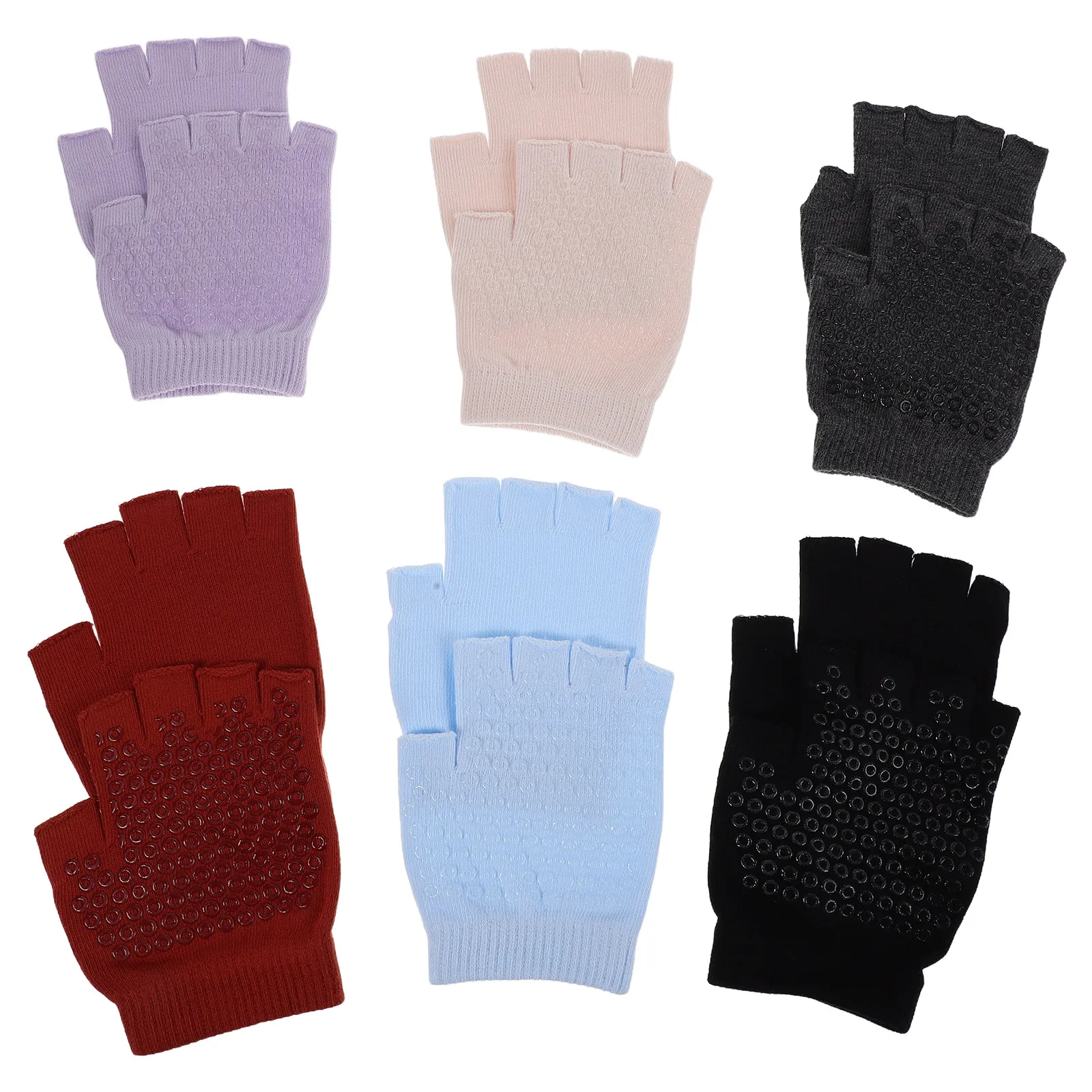 

6Pairs Aerial Yoga Gloves Non Slip Pilates Fitness Gloves Fingerless Workout Gym Cycling Weight Lifting Driving Sports Exercise