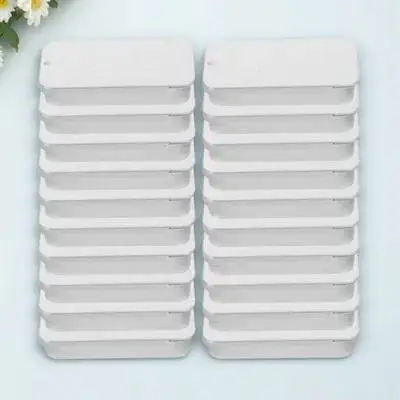 

20pcs Slide Top Tin Boxes Compact Lip Balm Storage Organizer Small Container For Lipstick Home Office Use Metal Craft