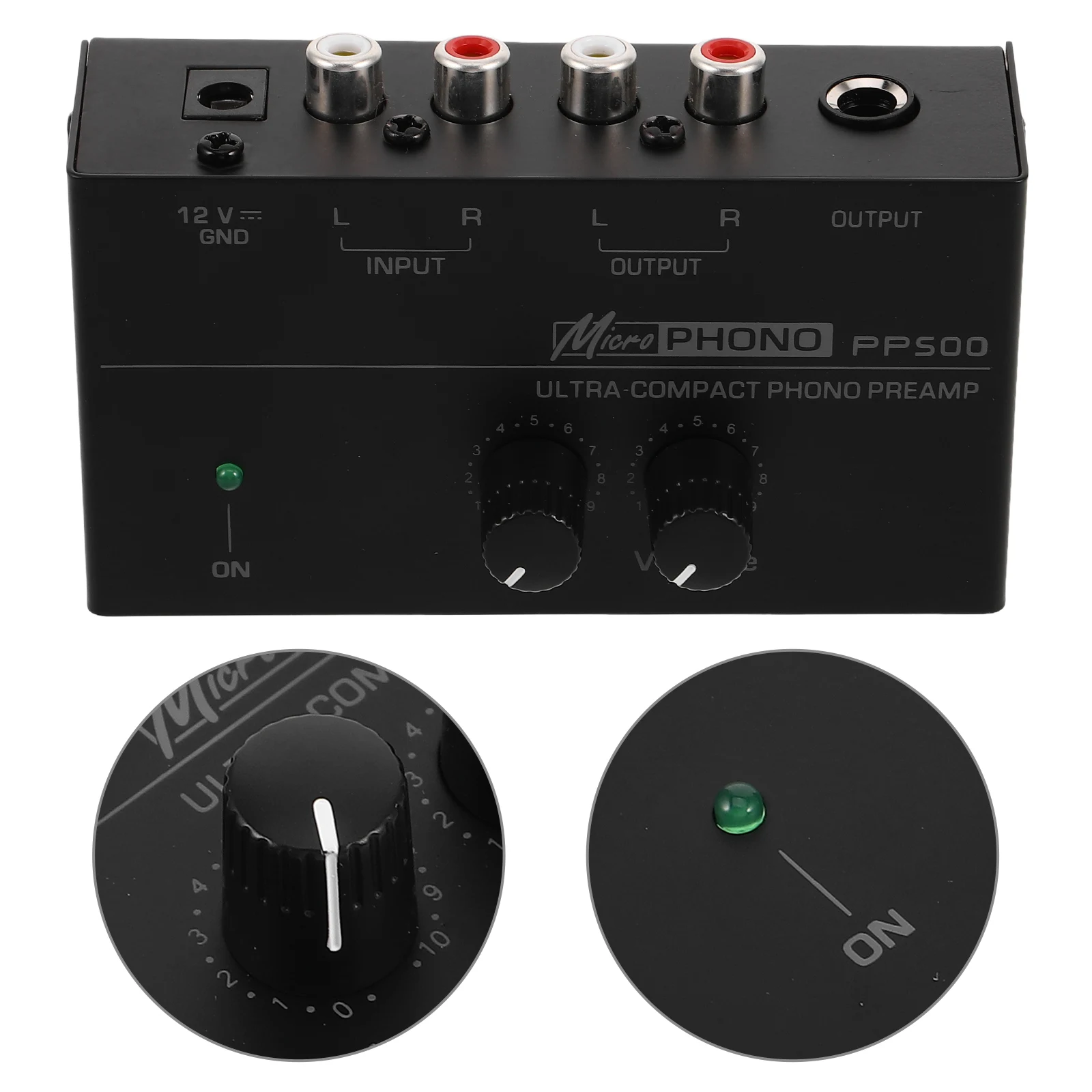 

Vinyl Record Amplifier Turntable Preamplifier Metal Component Phonograph Preamp Clear Sound Quality Adjustable Volume Control