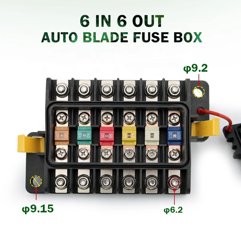 water-resistant-32vdc-power-distribution-block-with-cover-for-automotive-marine-boat-car-electrical-system-lata-fusible-fuse-box