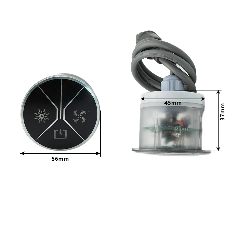 

Round Black Bath Water Pump Control Panel Digital Controller Kit Spa Combo Massage Board For Hyro Bathtub Bottom Lighting