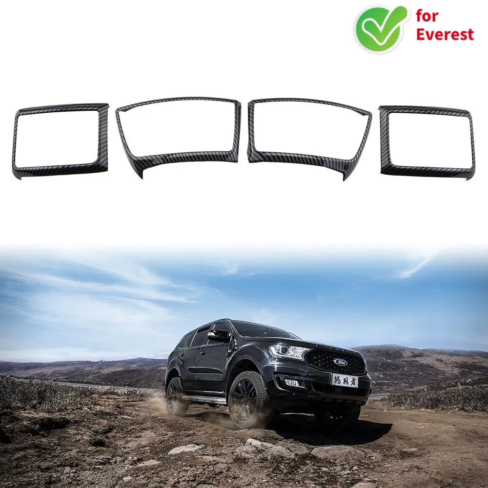 Car Air Conditioning Dashboard Vent Outlet Cover Trim Stickers for Ford Ranger Everest Endeavour 2015 - 2021 Accessories