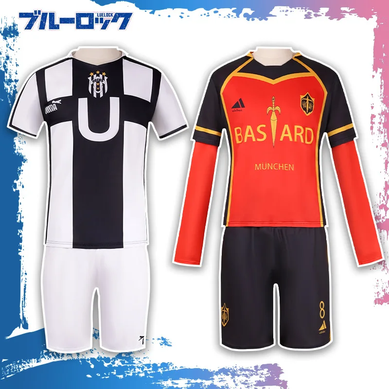 

Blue Lock Anime Costume, Size 10, German Team Jersey Cosplay Outfit, 2D Style.