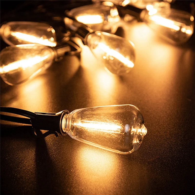 ST38 LED Light String Patio Shatterproof Lights Waterproof Light String For Bistro Porch Deck Backyard EU Plug