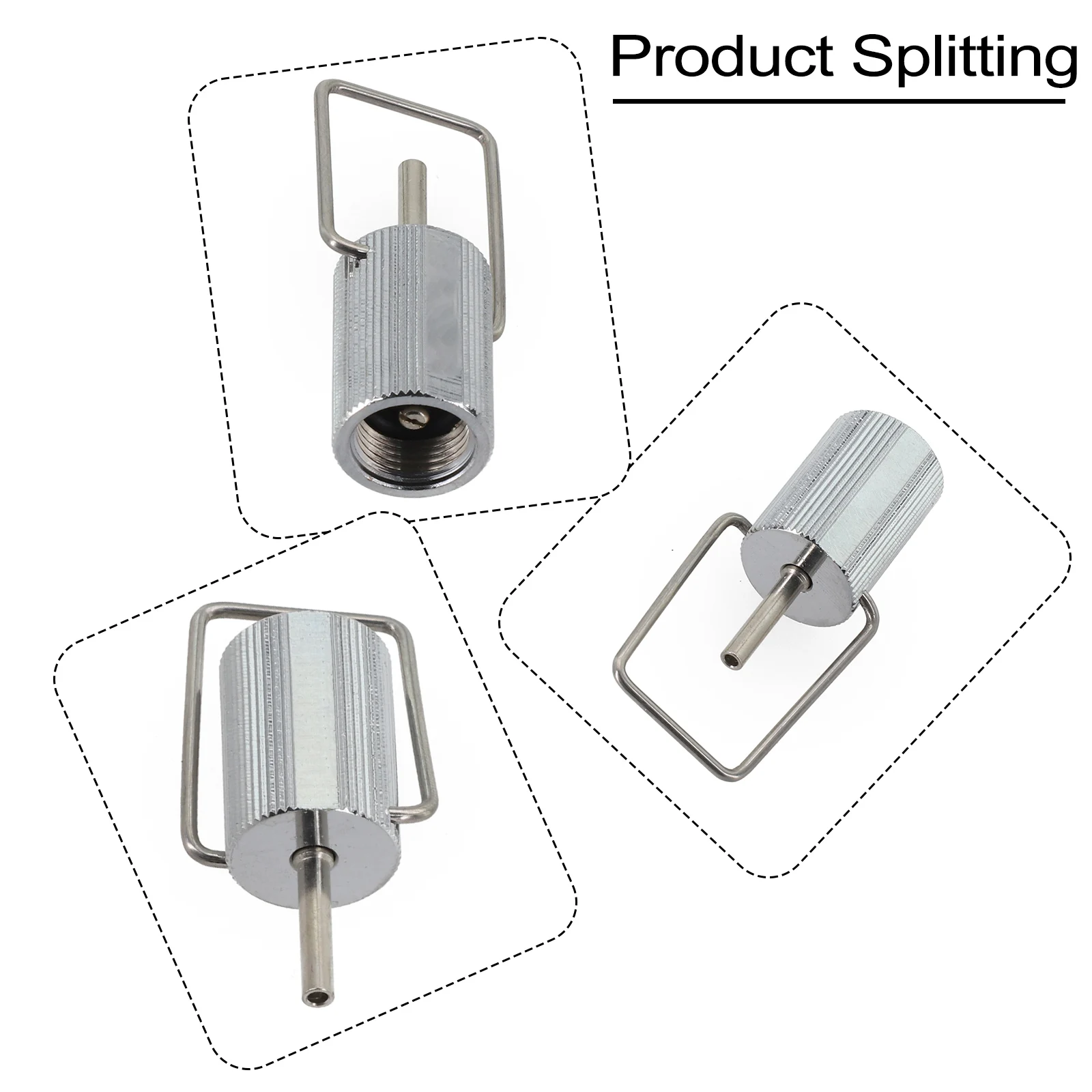 1Pcs Outdoor Connector Adapter Camping Gas Lantern Lamp Mountain Gas Tank Inflation Adapter Silver Copper Accessories