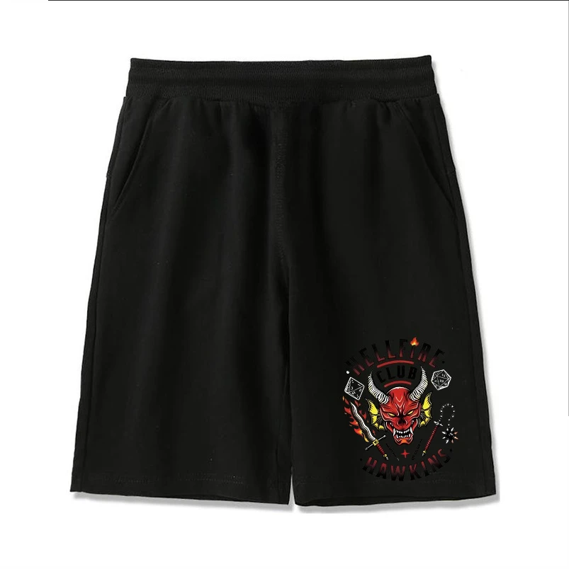 

2026 Hot selling fashion new men's printed Hellfire pattern wild devil style street loose casual men's and women's shorts
