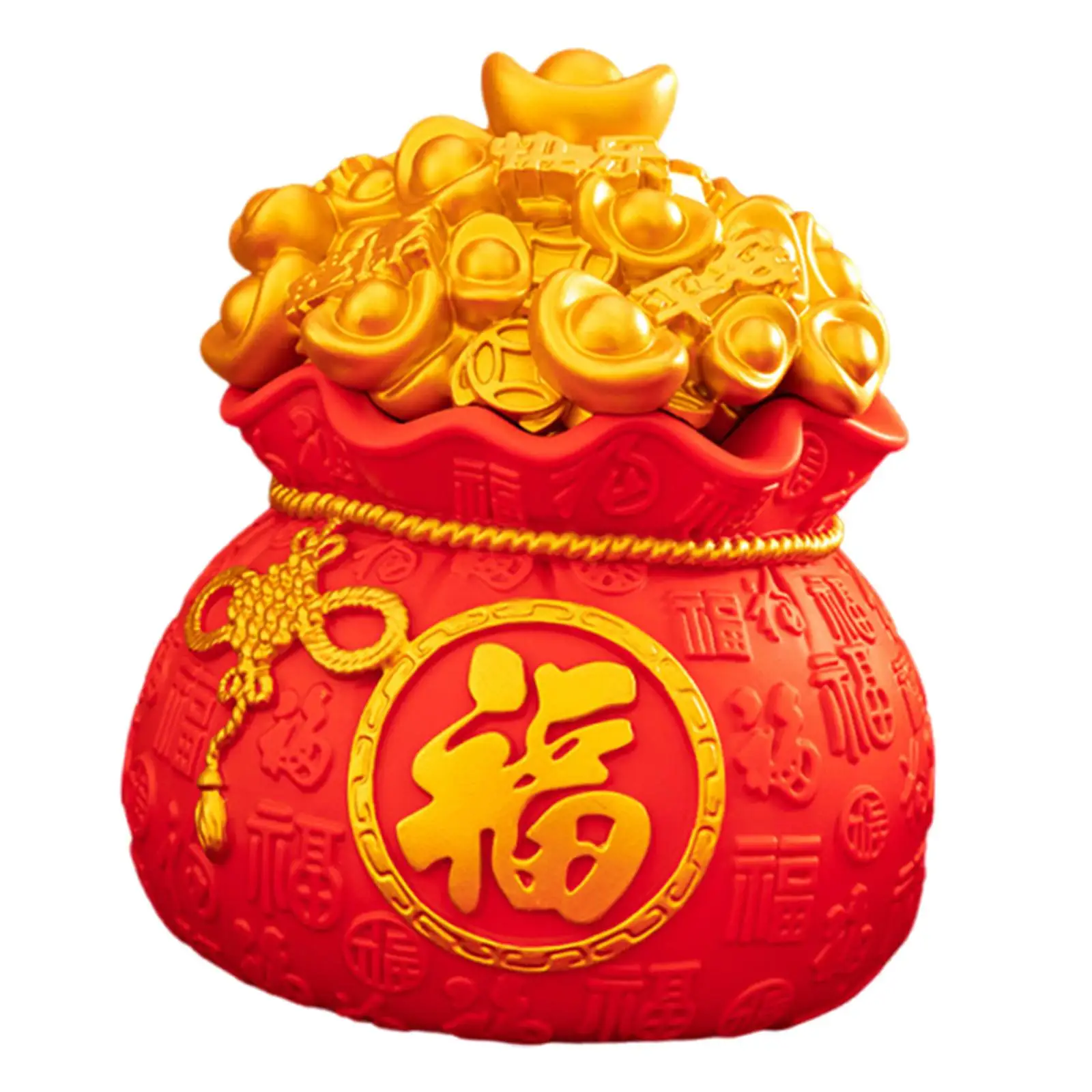 Money Bag Figurine Saving Pot Vinyl Piggy Bank Desktop Tabletop Ornament for Living Room Bedroom