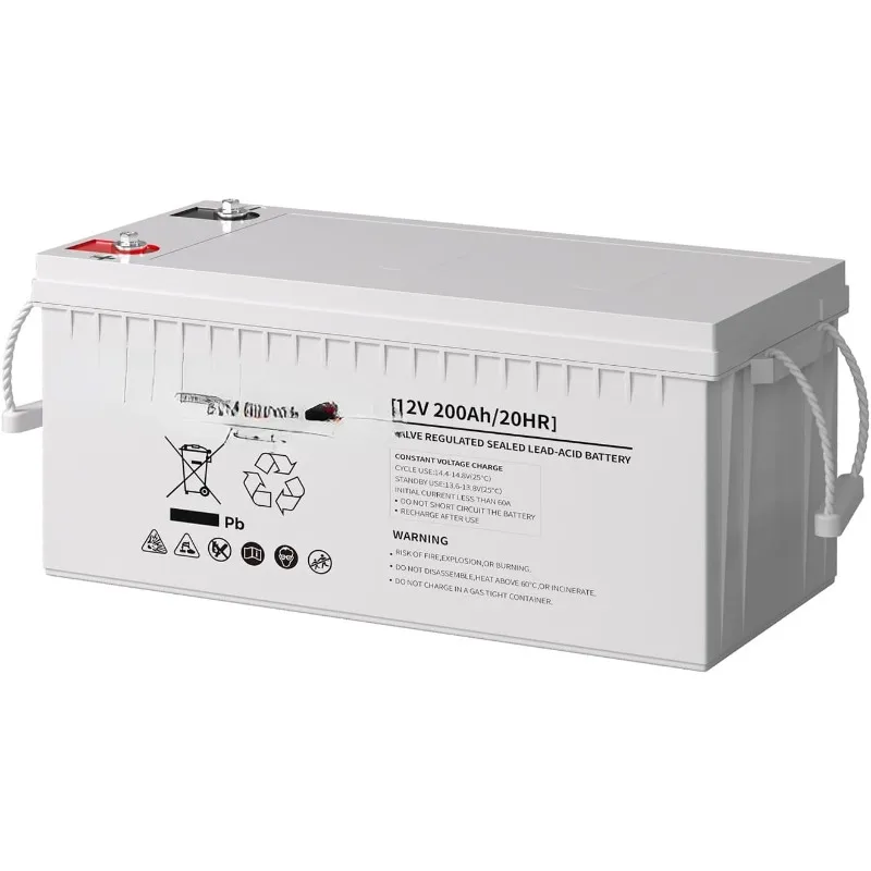 

Deep Cycle AGM Battery 12 Volt 200Ah, 3% Self-Discharge Rate, 2000A Max Discharge Current, Safe Charge Most