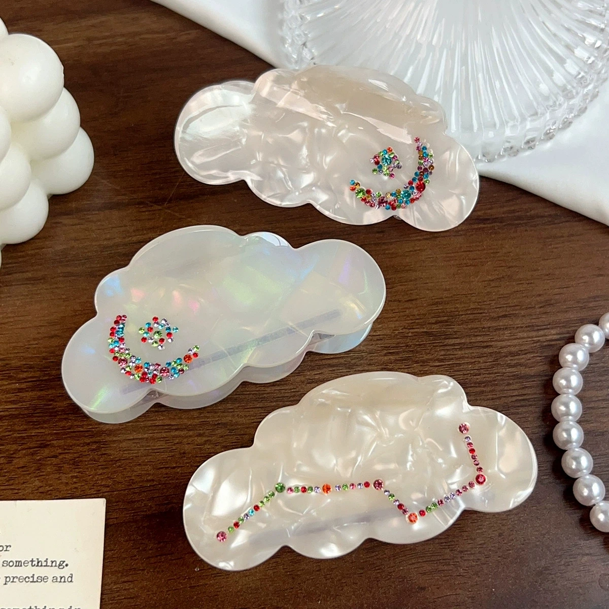 New Korean Style Star Moon Pattern Hair Claw Clips Cute Cloud Shaped Rhinestone Shark Clips Fashion Ladies' Hair Accessories