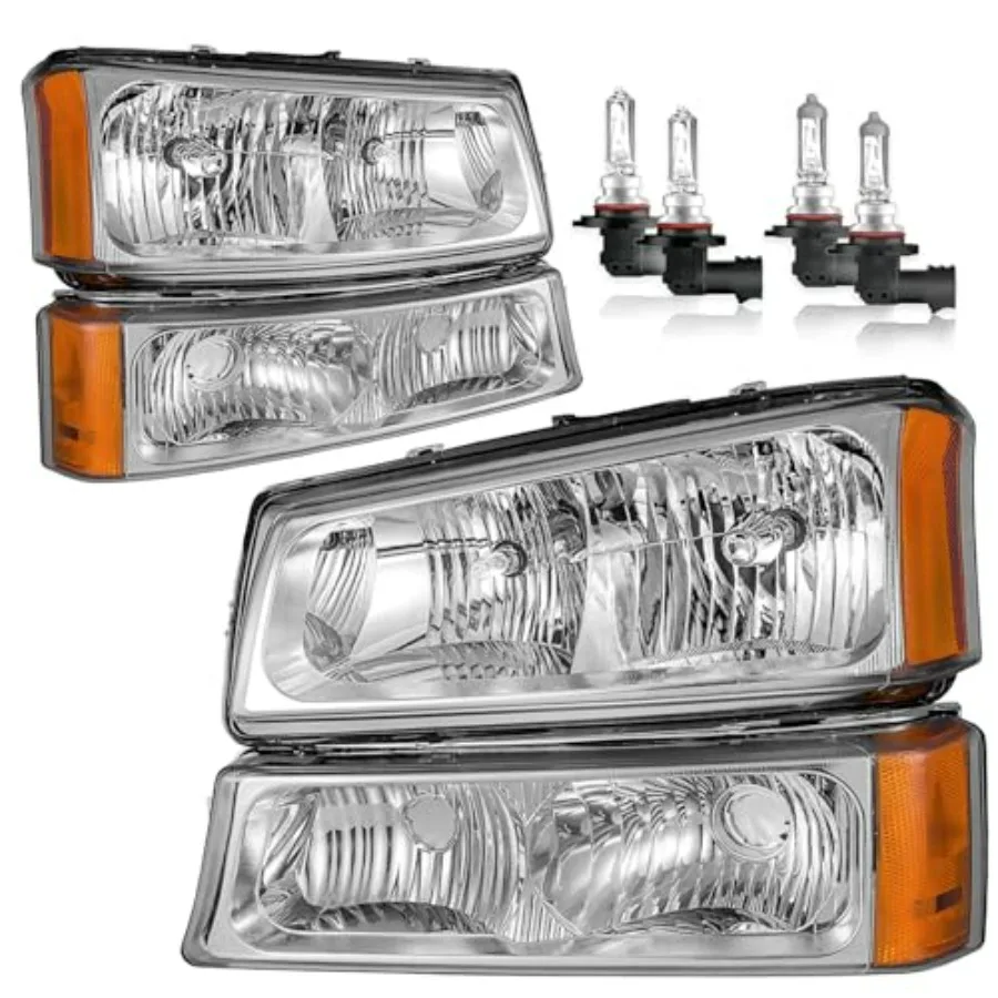 

Фары в сборе с лампами для Chevrolet Silverado 1500/2500/3500 1500HD/2500HD 2003-2007, Avalanche 2003-2006, левая/правая сторона водителя/пассажира