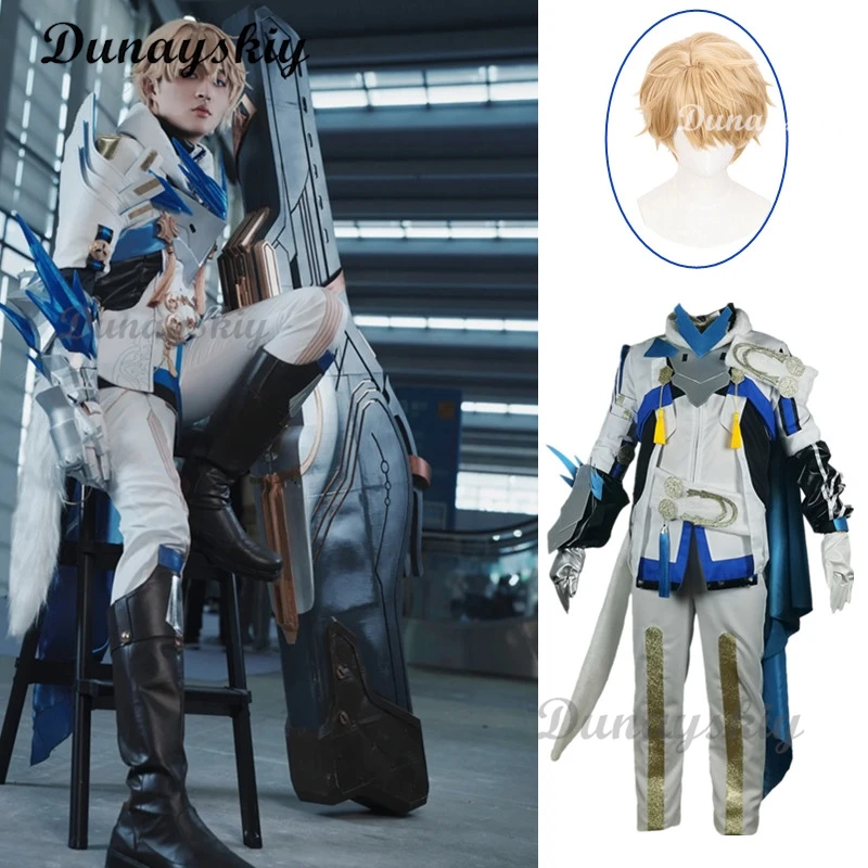 Game Honkai Star Rail Gepard Landau Cosplay Costume Top Pants Cloak Outfit Boys Men Adult Halloween Carnival Party RolePlay Suit