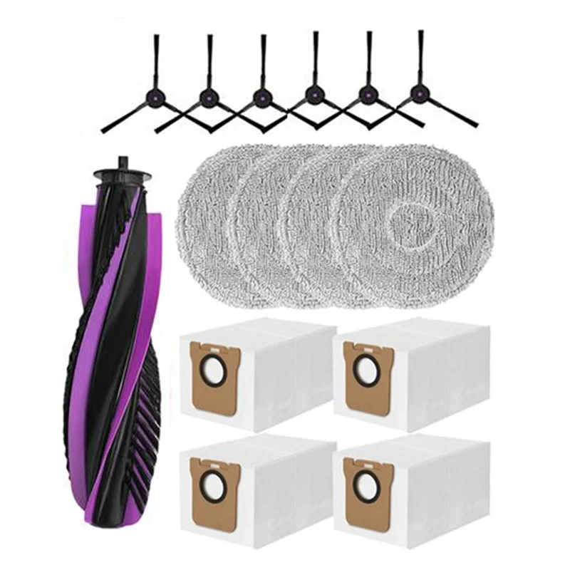 A02V-For JONR P20 PRO مجموعة استبدال المكنسة الكهربائية الروبوتية 15 قطعة تتضمن الفرشاة الرئيسية والفرشاة الجانبية وقماش الممسحة وحقيبة الغبار