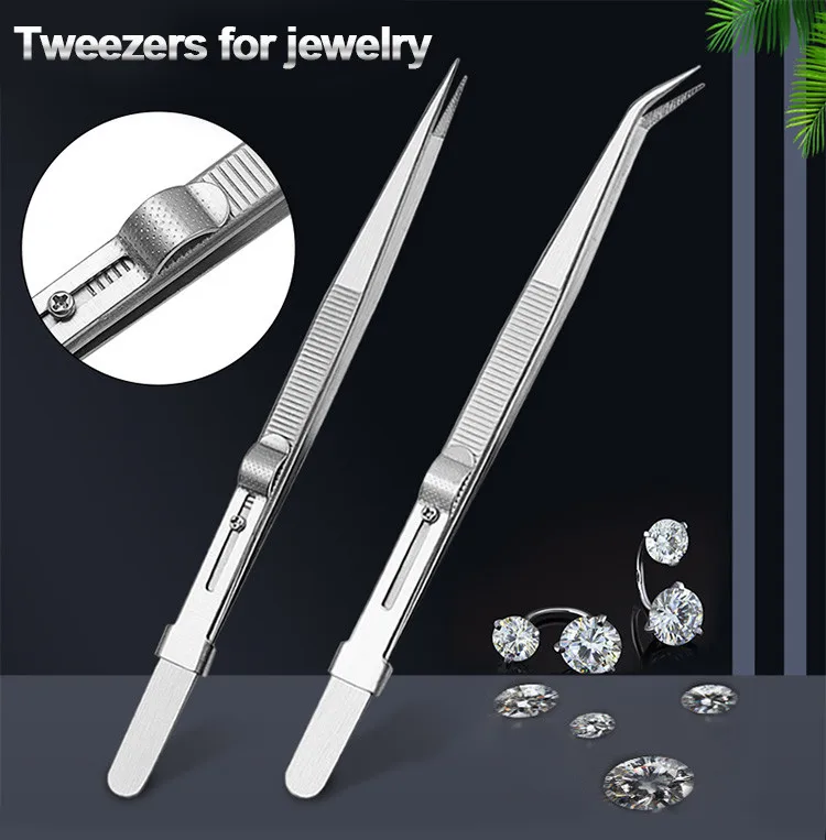 Professional stainless steel high quality jewelry tweezers for DIY diamond gem jewelry Jeweler's jewelry making tools