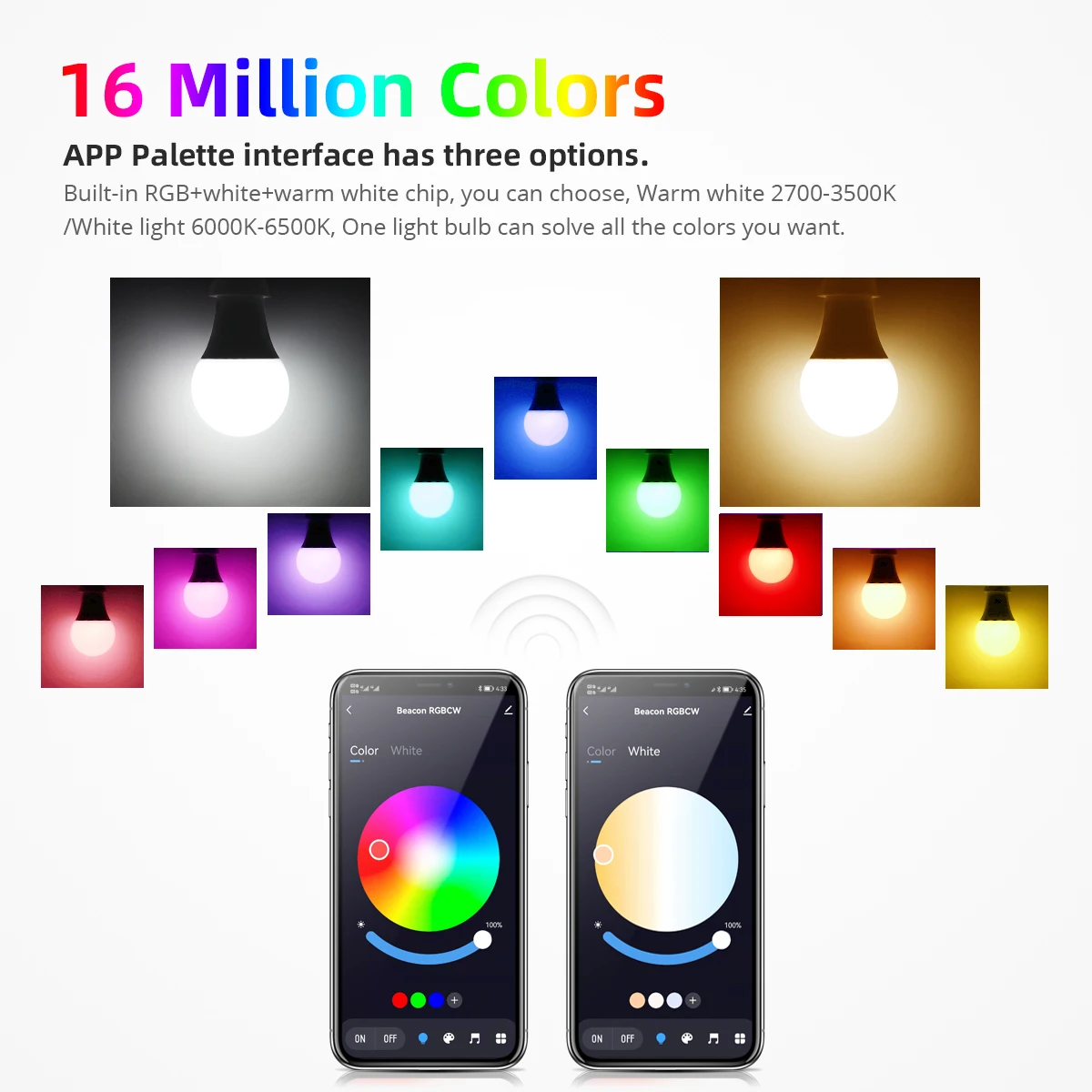 E27 10W Tuya APP Bluetooth Smart RGB LED Bulbs Music Sync Dimmable Colourful RGB+CCT LED Lamp For Bedroom Party Decor Lighting