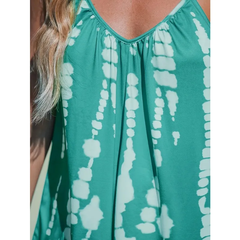 Beach Suspender Dresses For Women's 2025 Vacation Swim Cover Up V-Neck Summer Dress Button Down Sleeveless Boho Floral Sundress