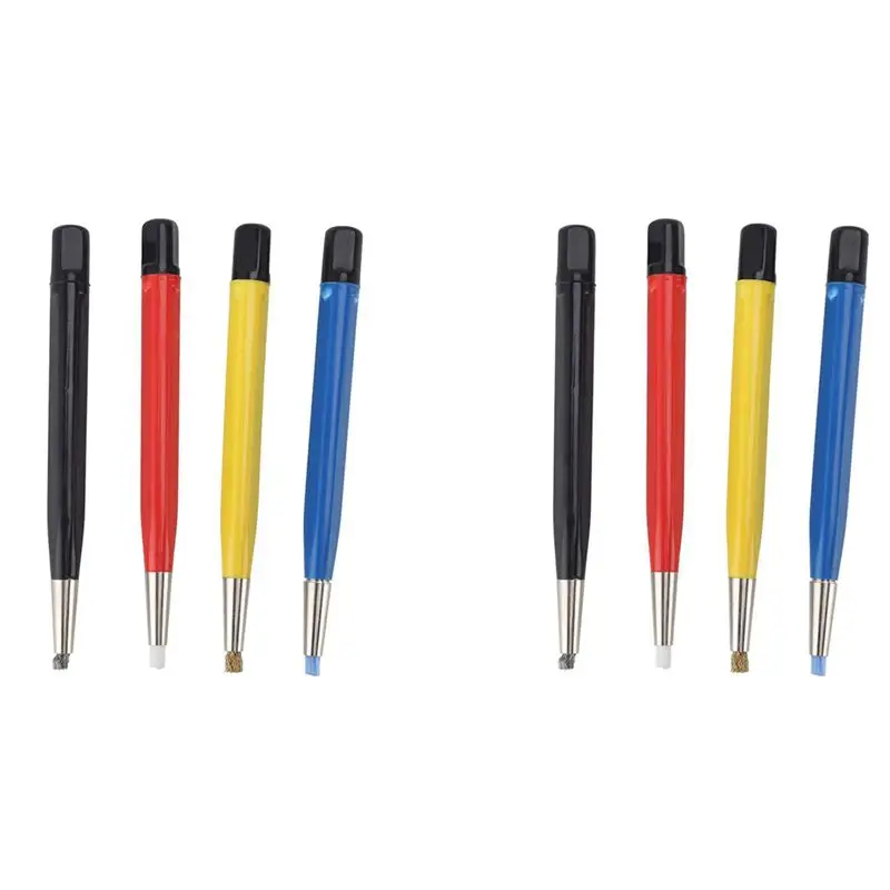 

Набор из 8 ручек-щеток ABFA для удаления ржавчины и царапин с часов, портативный, из стекловолокна, нейлона, стали, латуни, для электронных плат