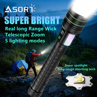 Super Spotlight Long Range LED Flashlight Type-C Charging Strong Light Lamp Tactical Torch Waterproof Zoom Lantern with 26800