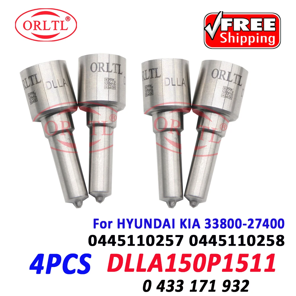 

4 PCS DLLA150P1511 0433172037 Diesel Common Rail Injection Nozzle DLLA 150 P 1511 Fuel Oil for HYUNDAI KIA 0445110258 0445110257