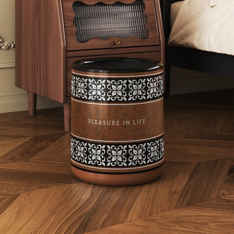 New Household Garbage Can in The Old Style Living Room Bedroom High-grade Double Large Paper Basket Garbage Can