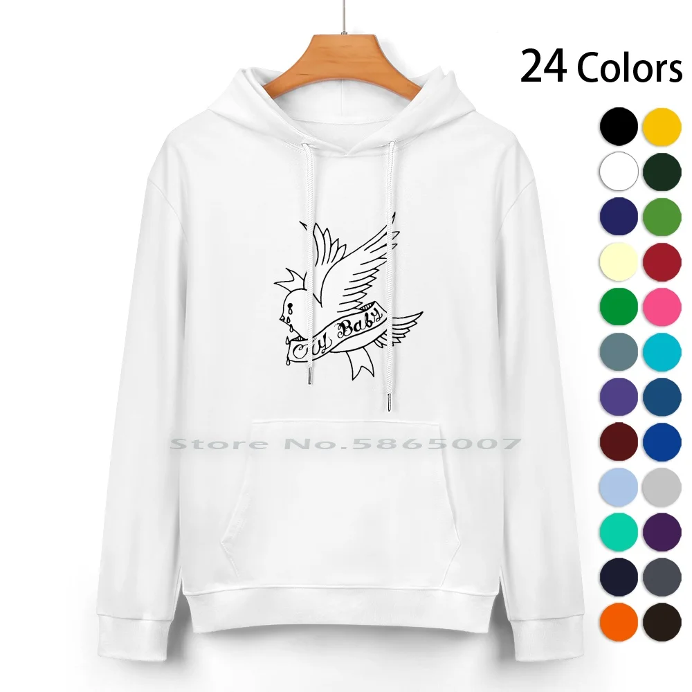 Lil Peep Crybaby Pure Cotton Hoodie Sweater 24 Colors Lil Peep Lilpeep Crybaby Cry Baby Bird White Emo Gustav Ahr Gothboiclique