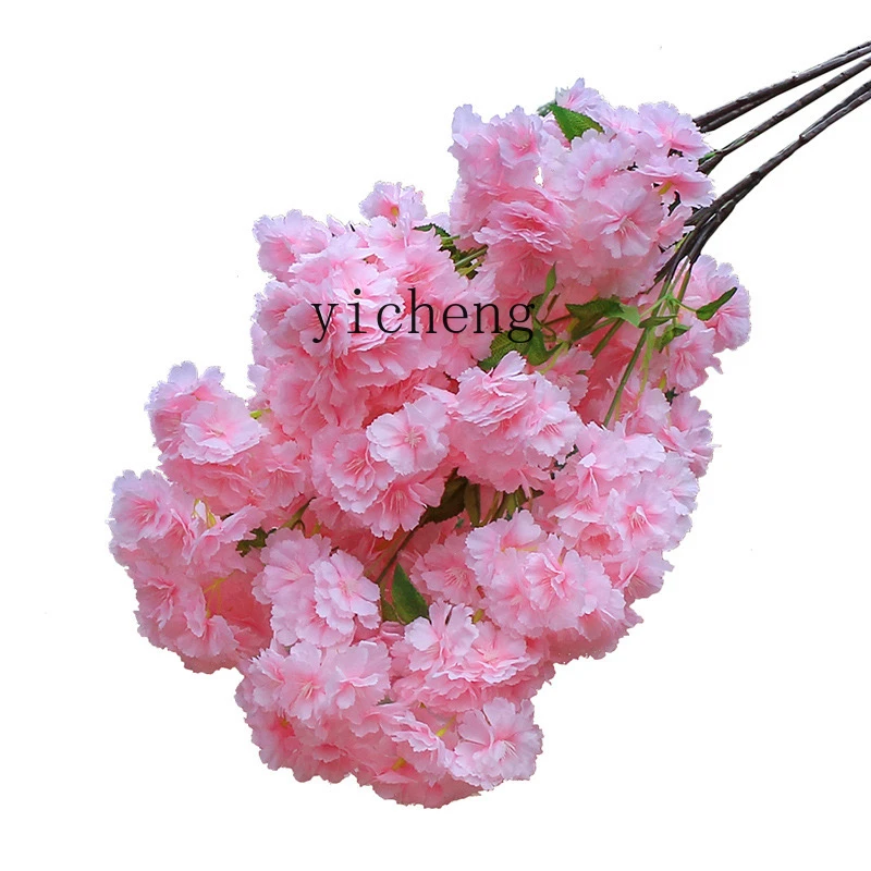 

XL Новая китайская имитация вишни, ложный цветок персика, шелковый цветок из ротанга, потолок, зеленое растение, украшение для ресторана