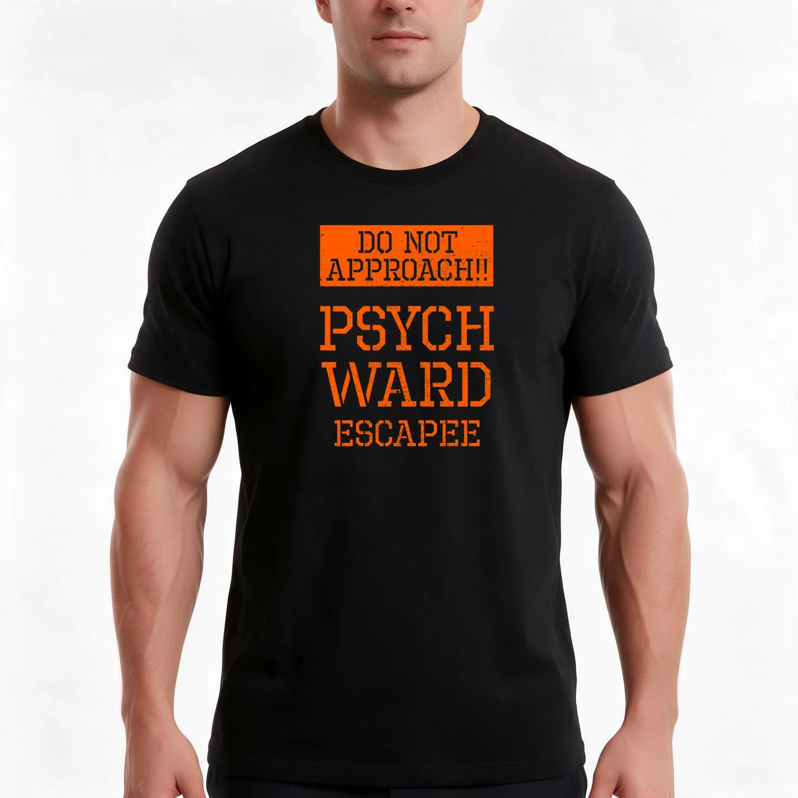 Psych Ward Funny Halloween Prison T-Shirt, Summer Casual Cotton Tee, Oversized Streetwear Tops, Vintage Graphic Print