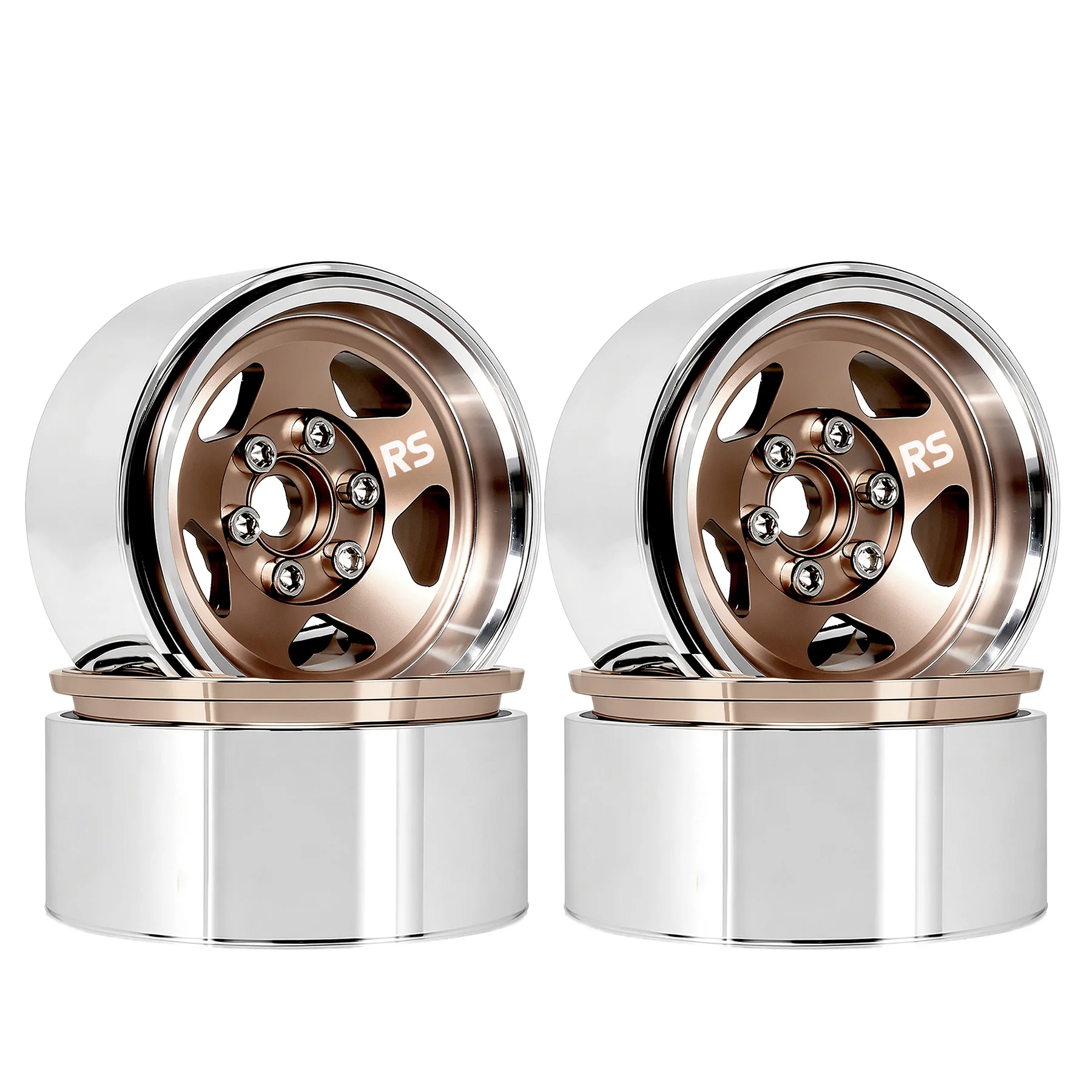 RED SPIDER 4Pcs 1.9 Inch Beadlock RC Metal Wheels Aluminum Alloy Rims For 1/10 RC Crawler TRX4 TRX6 SCX10 Capra AX10 Wraith