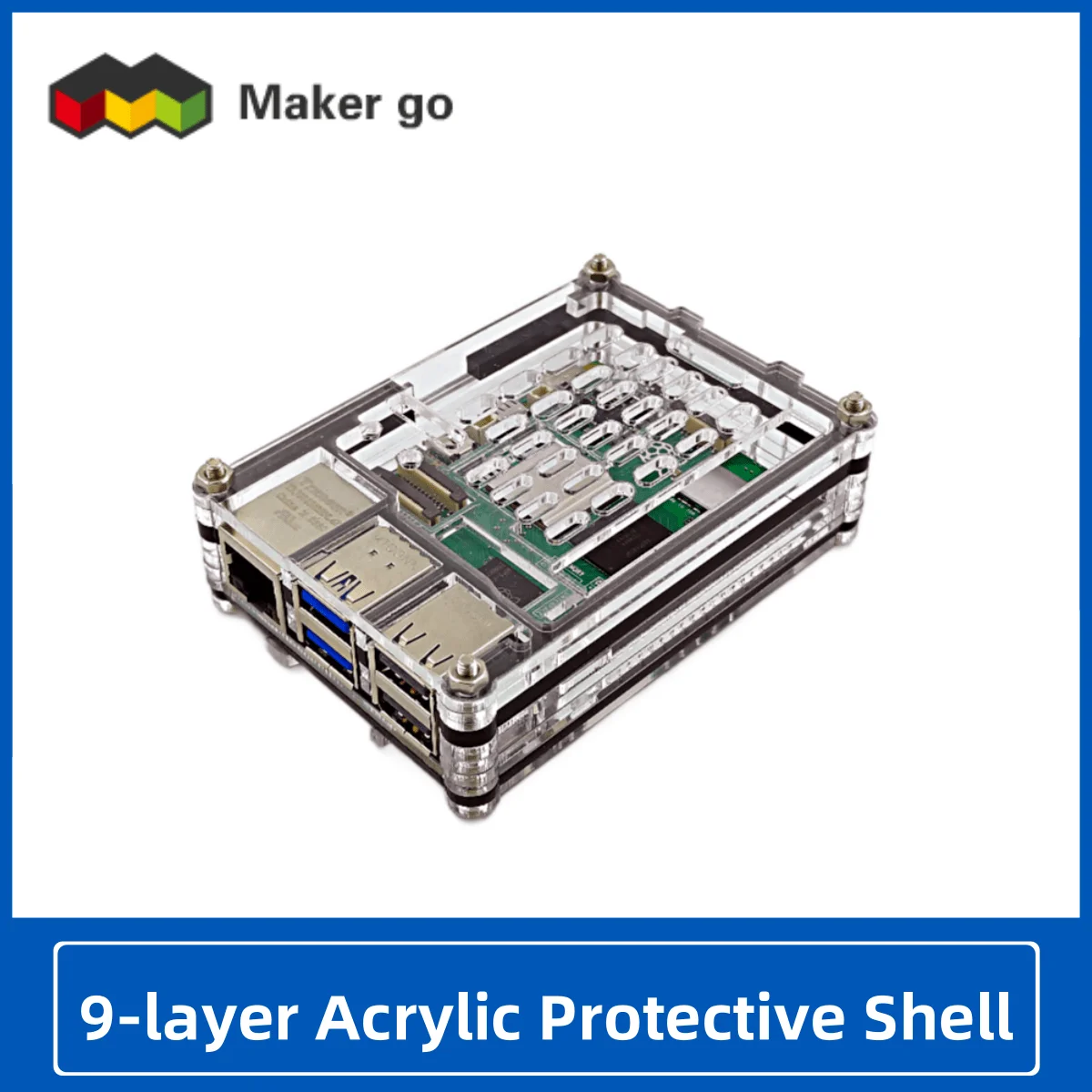 Raspberry Pi 5 9-layer acrylic protective case transparent protection shell support the installation of official fan