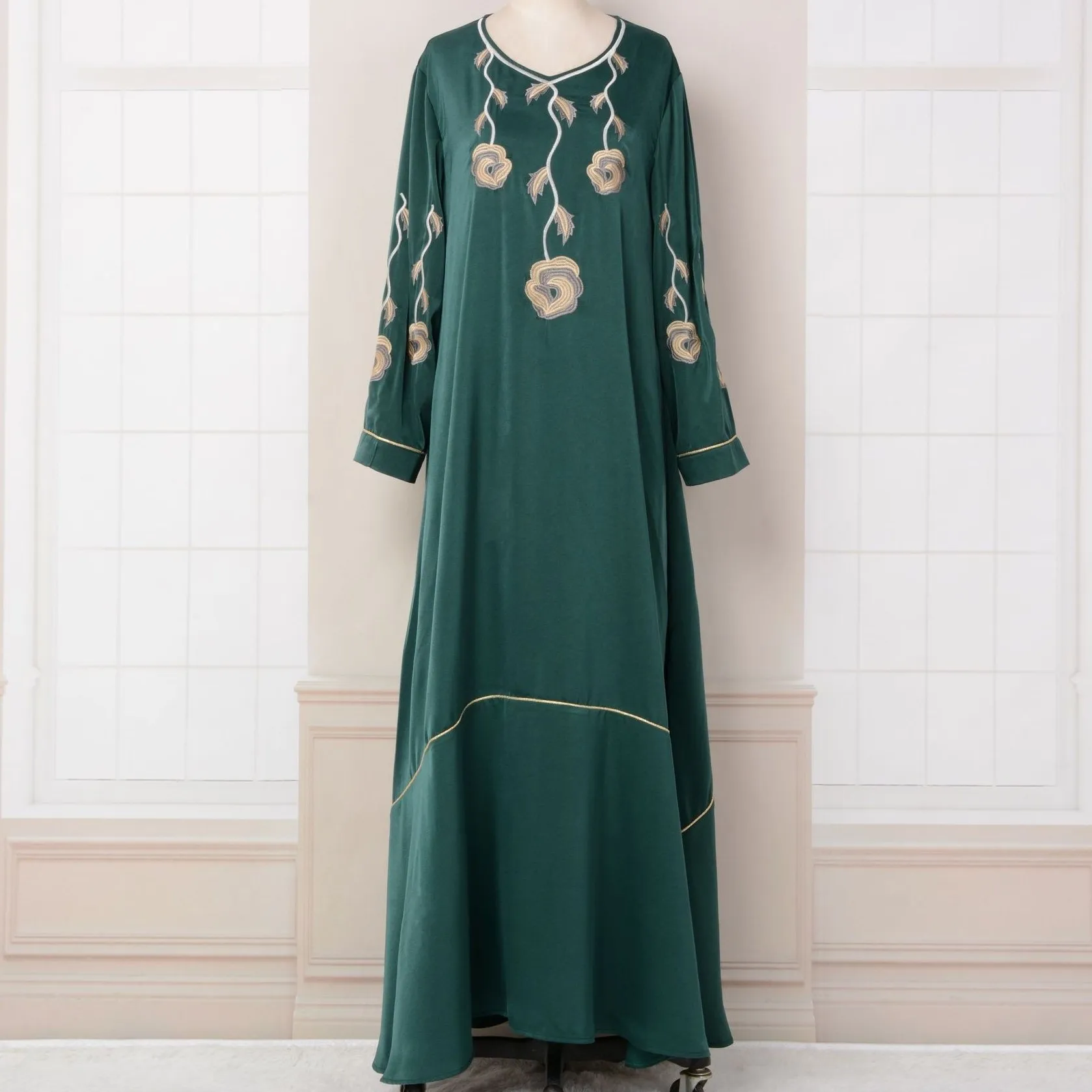 

Ramadan Eid Abaya Embroider Dubai Turkey Muslim Hijab Dress Islamic Clothing African Dresses For Women Robe Musulmane Djellaba