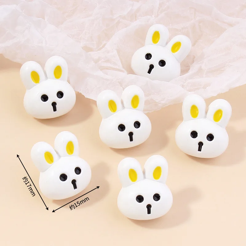 10pcs Cartoon Rabbit Children\'s Clothing Button Sweater Coat Top Decor Cute Animal Colored Plastic Sewing Button Accessories