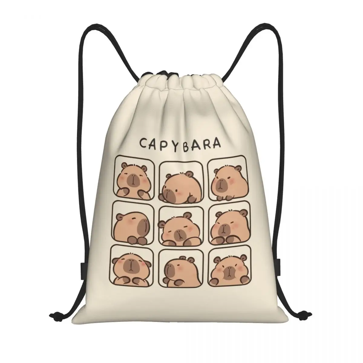 

Custom Cute Capybara Drawstring Bags Men Women Lightweight Sports Gym Storage Backpack