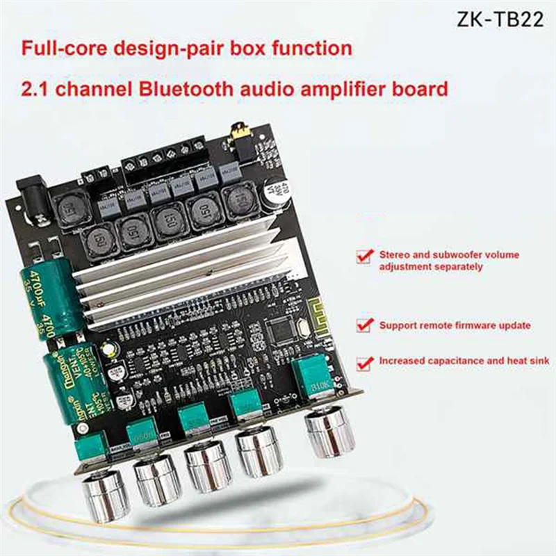 ZK-TB22 TPA3116D2 Bluetooth Subwoofer Amplifier Board 2.1 HIfi High Power Stereo Amp 2X50W+100W Amplificador for Speaker