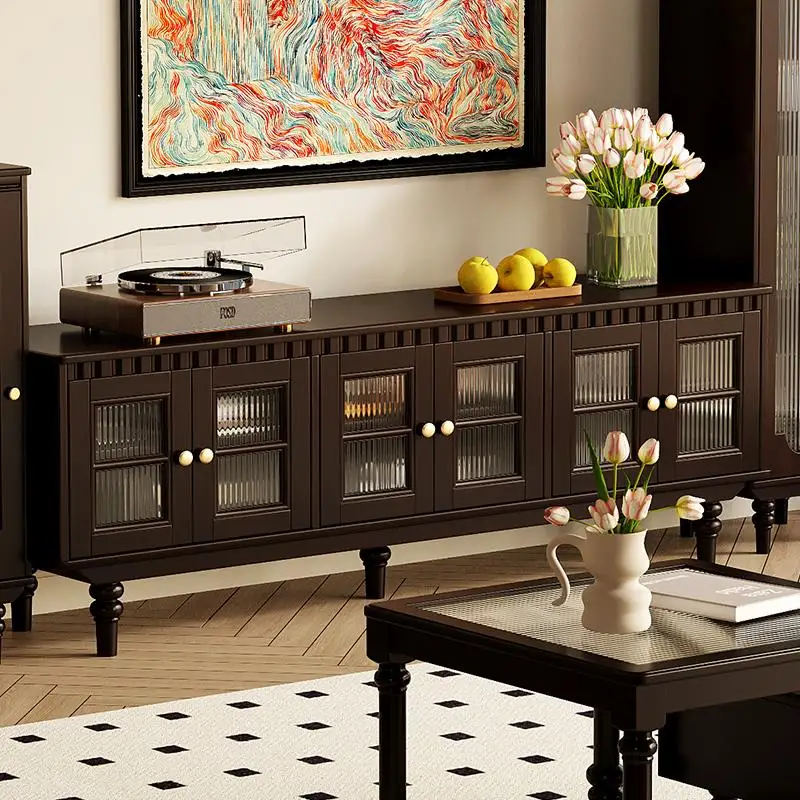 

French Retro TV Stands Modern Simple Cabinet Senior Walnut Storage Cabinet Armoire Avec Tv Household Living Room Furniture