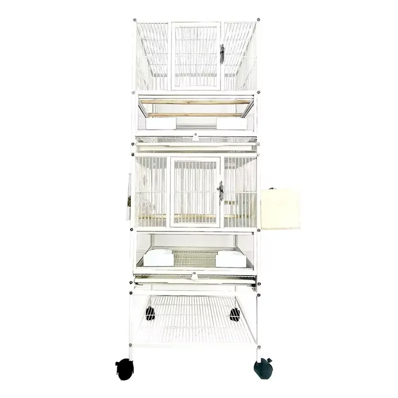 Large Capacity 3 Layer Parrot Cage with Wheels Removable Sustainable Design Luxury Bird House OEM ODM Private Custom Service