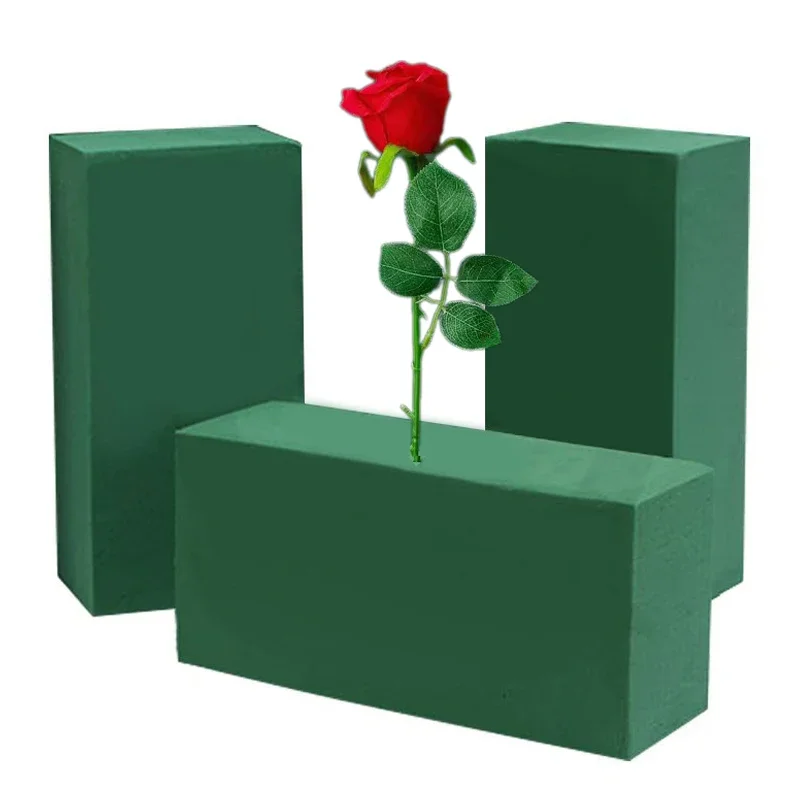 3PCS Flower Arrangement Foam Rectangle Shape Absorbent DIY Flower Holder Drying Wet Function Floral Foam Block Garden Supply