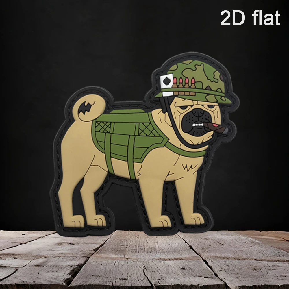 Specifications Available: 1Pc/2Pcs/3Pcs 2D Flat Solid Color Pug Dog Pvc Rubber Patch with Self-Luminous Effect, Includes Magic Adhesive Backing, Flat Design Without Raised Edges, Edge-Stitched, Waterproof, Friction-Resistant, Non-Fading, Suitable for Tactical Vests, Hiking Backpacks, Simple and Fun Decorative Fabric Patch
