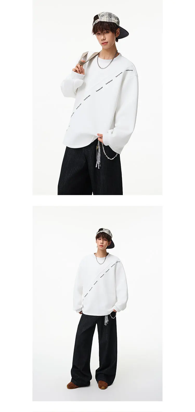 LUZHEN 2026 Autumn New Stripe Printed Loose Round Neck Casual Sweater Pullover Men's Fashion Korean Long Sleeve T-shirts JY8319