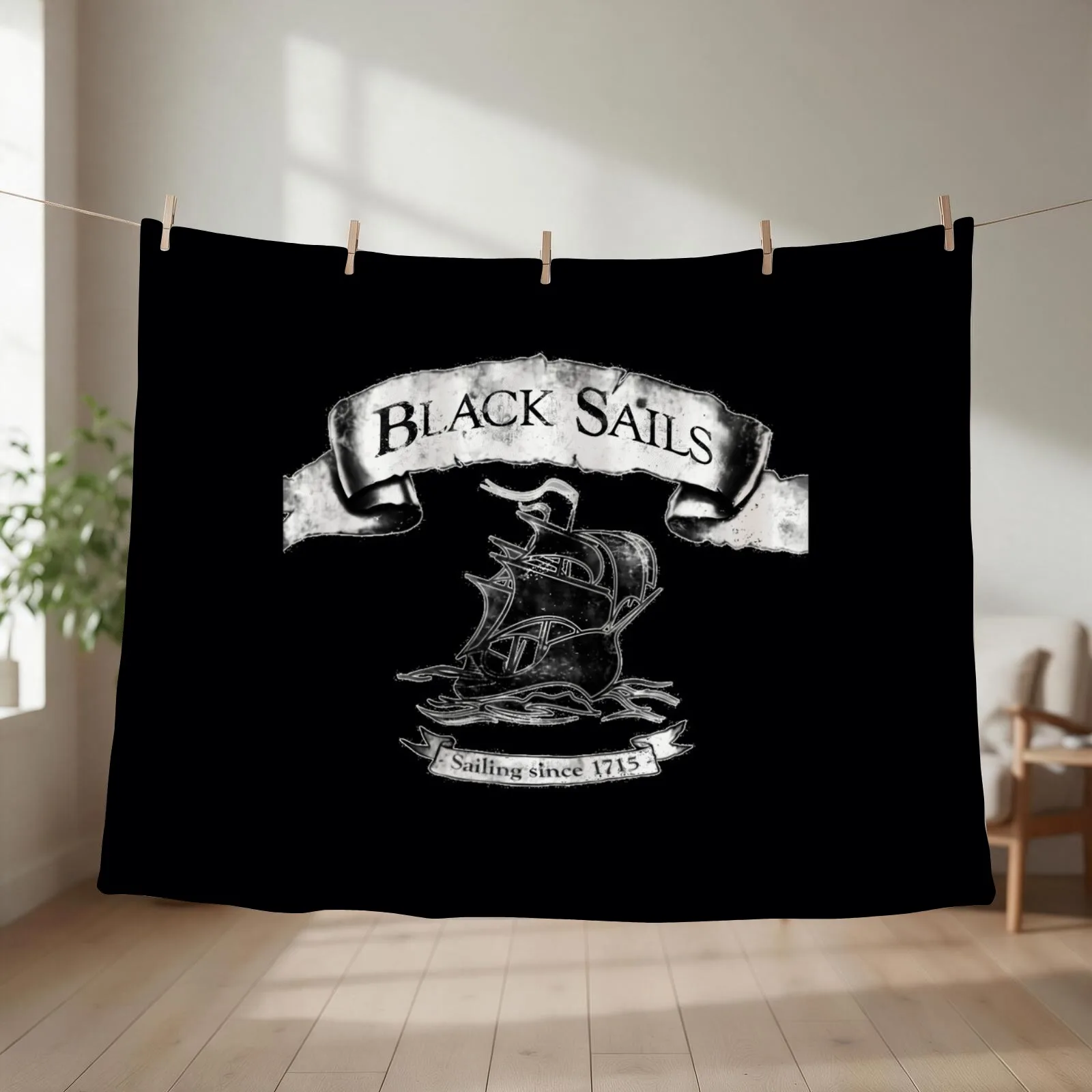 Black Sails - Sailing Since 1715 Graphic \t Throw Blanket anime Summer Designers Plaid on the sofa Blankets