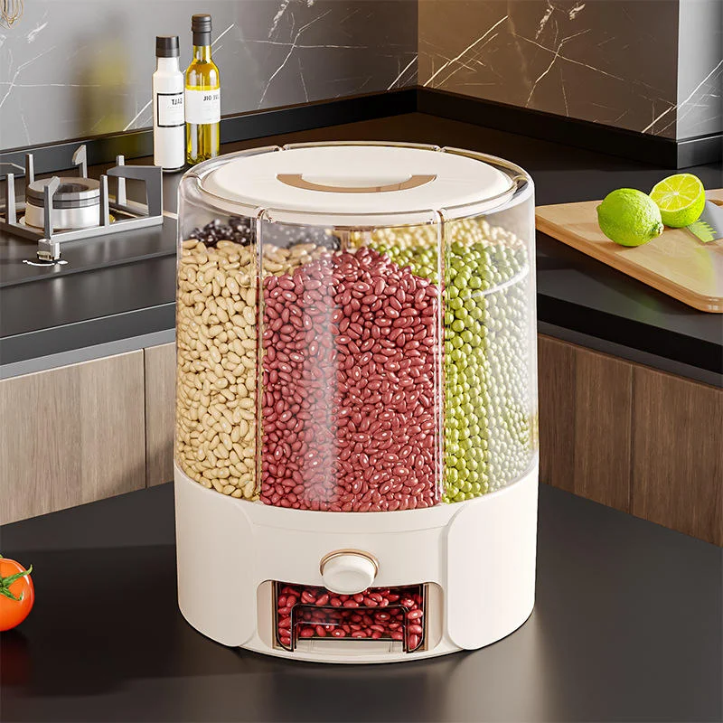 Multi-Functional Rotatable Storage Bucket Rice Bucket Large Capacity Insect-Proof Moisture-Proof Food Storage Box