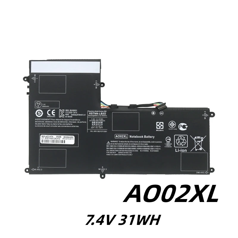 

AO02XL 7.4V 31WH Laptop Battery For HP ElitePad 1000 G2 HSTNN-LB5O HSTNN-C78C HSTNN-IB5Q 728250-1C1 728558-005 728250-421