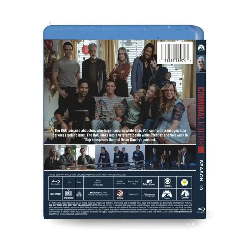 Criminal Minds Season 19 2 Blu-ray Discs Brand New Unopened Box High Definition Image Quality