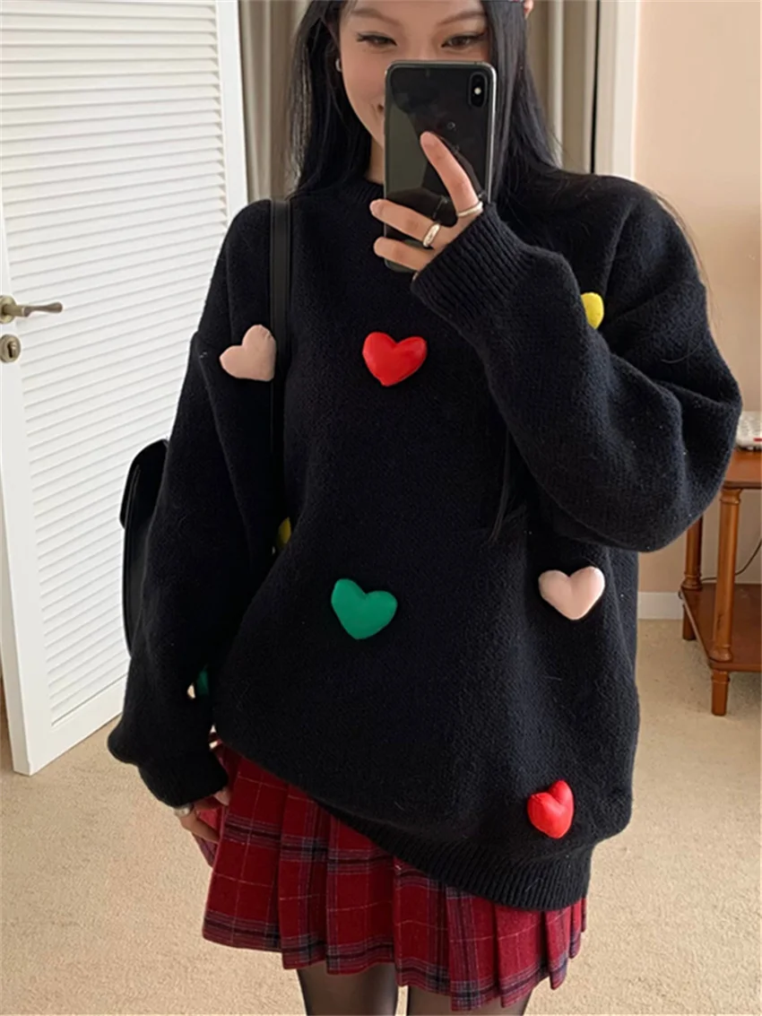 

PLAMTEE Retro Sweaters Office Lady Women Thicken New Years Daily Casual Knitted All Match Pullovers Gentle Sweet Girls OL