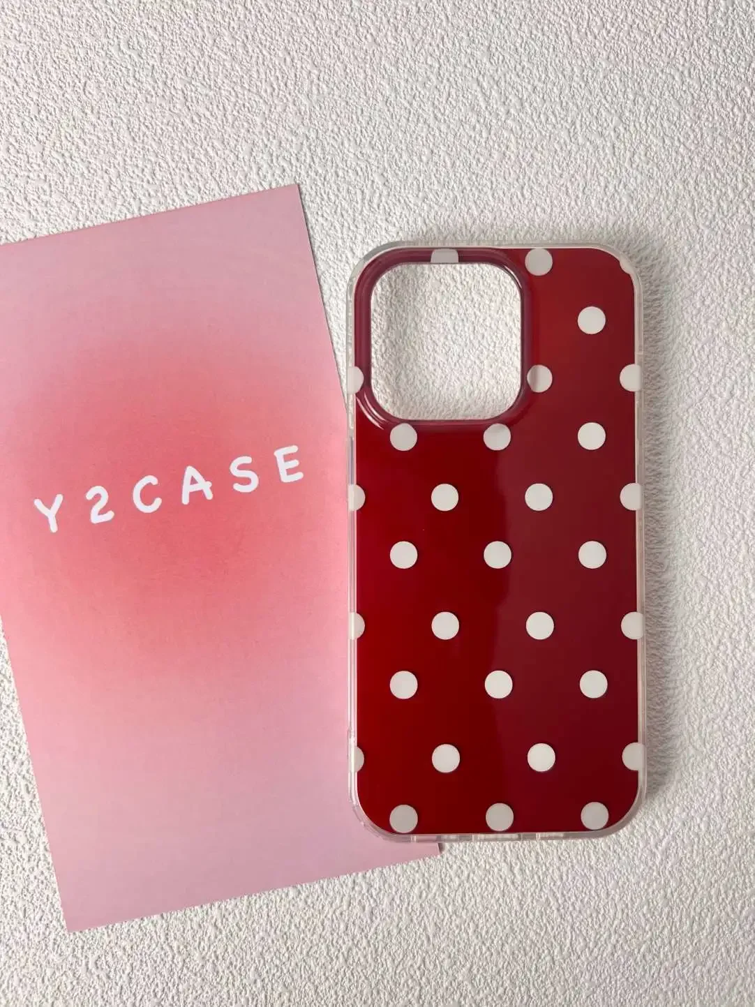 Full Screen Red And White Polka Dots Simple Phone Case For iPhone 16 15 14 13 12 11 Pro MAX 14 15 16 Plus Y2K Shockproof Cover