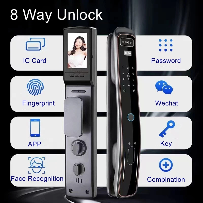 Imagem -06 - Tuya Wifi Fingerprint Smart Door Lock 3d Face Recognition App Controle Remoto Anti-roubo Home Digital Gate Lock